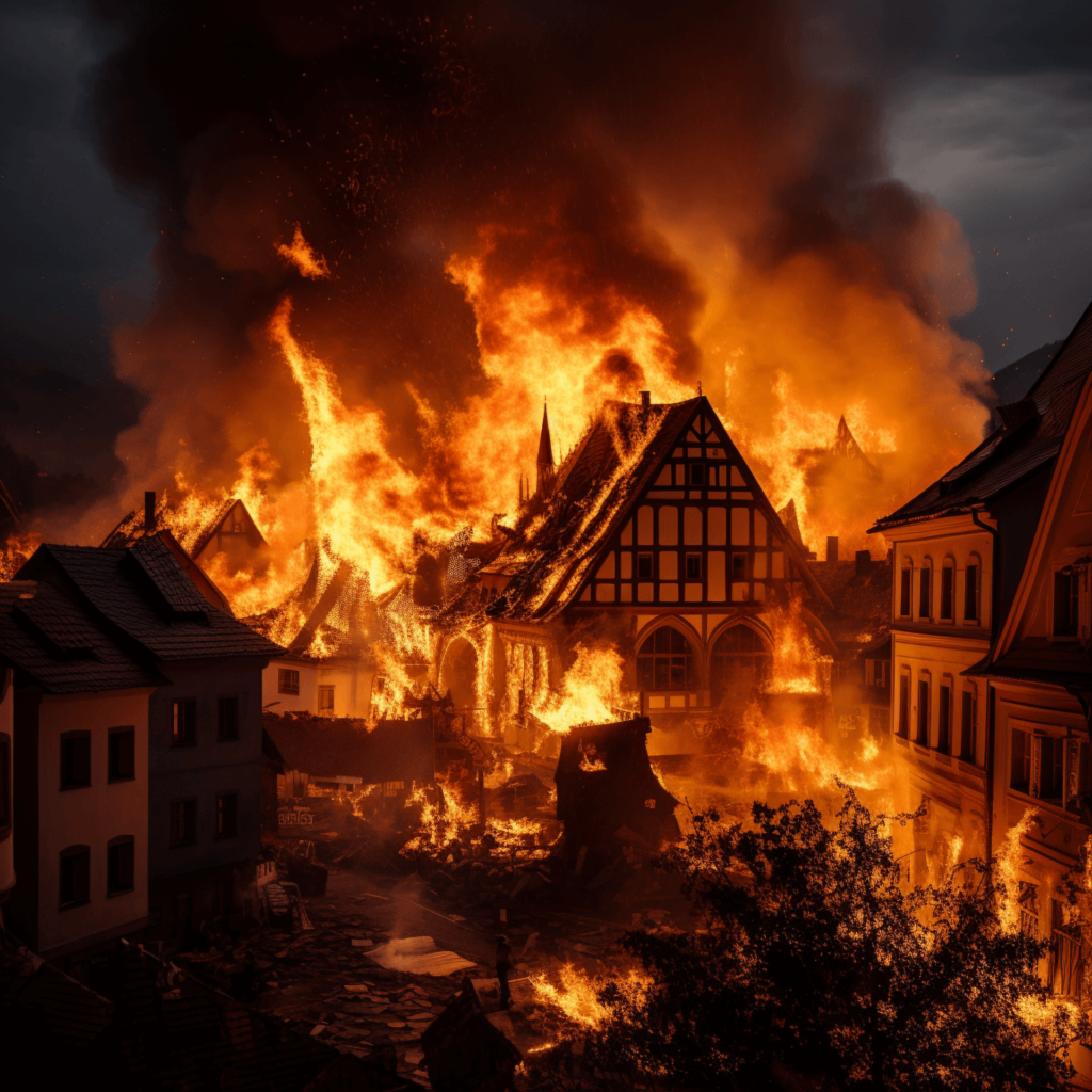 City burning